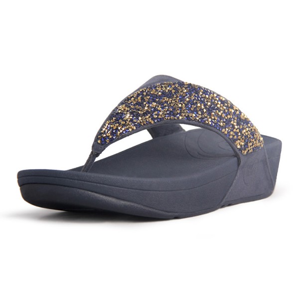 Fitflop Rock Chic S-diamond Royal Blue Thongs Sandals For Women