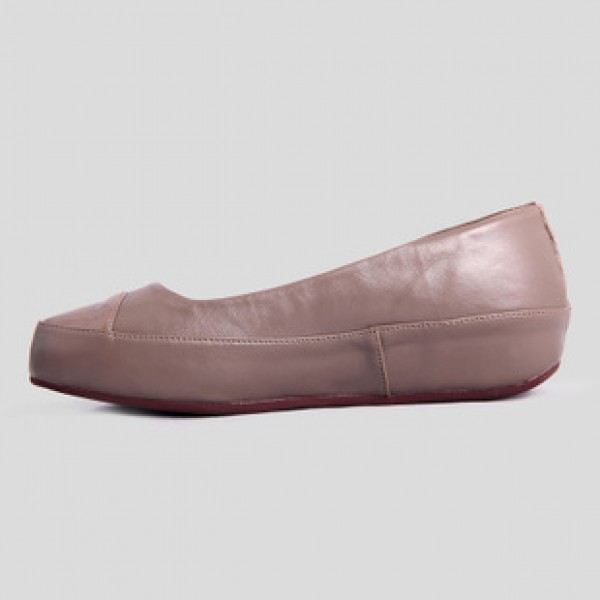 Fitflop Due Apricot Patent Leather Ballerina Pumps For Women
