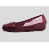 Fitflop Due Wine Red Patent Leather Ballet Pumps For Women