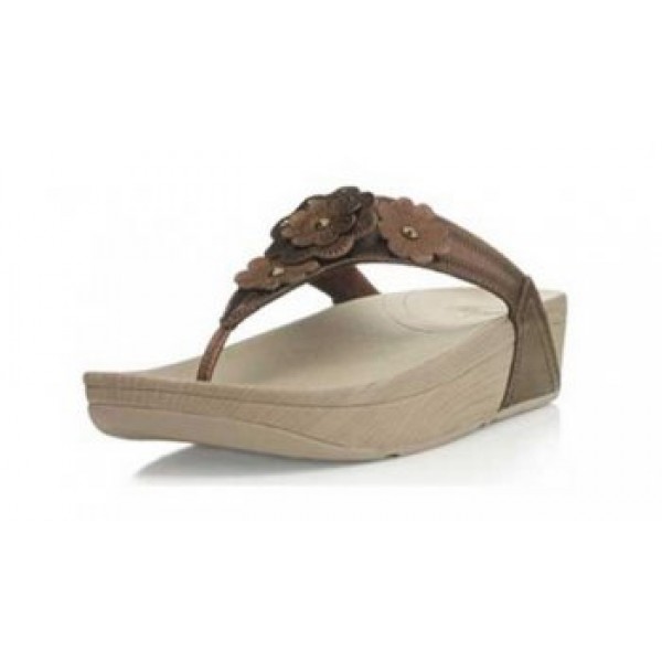 Fitflop Fiorella Bronze flower Thong Sandal For Women
