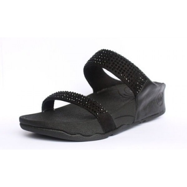 Fitflop Rock Chic Slide All Black Shoes For Women